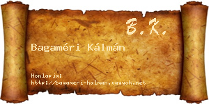 Bagaméri Kálmán névjegykártya