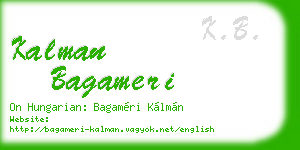 kalman bagameri business card