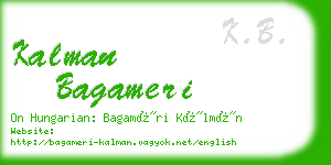 kalman bagameri business card